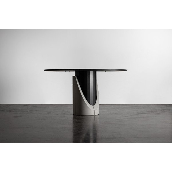 Apvalus valgomojo stalas su ąžuoliniu stalviršiu 140x140 cm Sharp - Lyon Béton-image-4