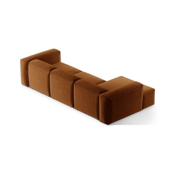 Raudonos plytų spalvos kampinė sofa (su kairiuoju kampu/su gultu) Bergamo – Cosmopolitan Design-image-4