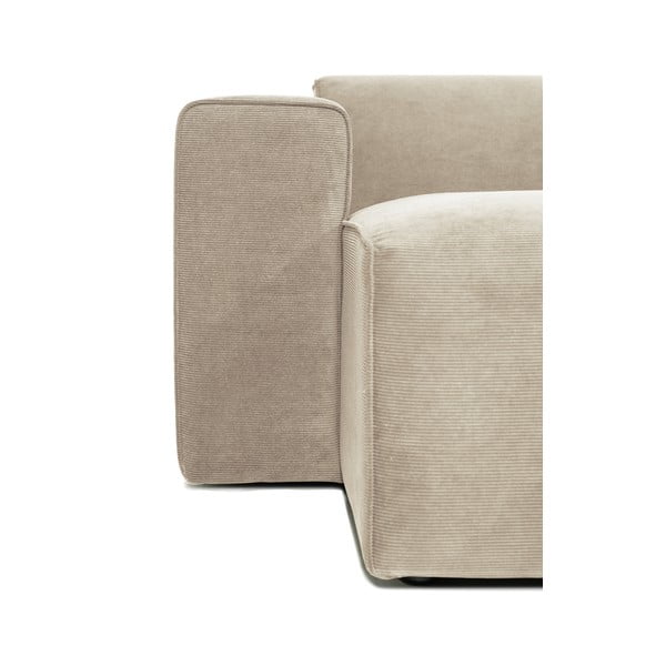 Smėlio spalvos aksominė modulinė U formos sofa Scandic Sting, kairysis kampas-image-3