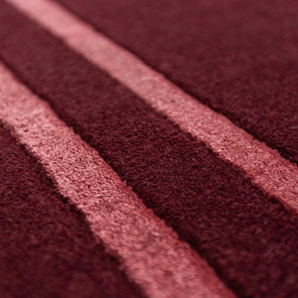 Rankų darbo bordo spalvos iš vilnos kilimas 120x170 cm Gatsby – Flair Rugs-image-4