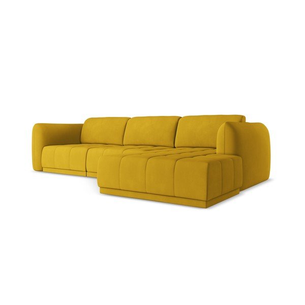 Geltonos spalvos kampinė sofa (su dešiniuoju kampu) Hoku – Makamii-image-3