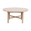 Iš keraminės plokštės apvalios formos kavos staliukas natūralios spalvos 90x90 cm Marsden – Rowico
