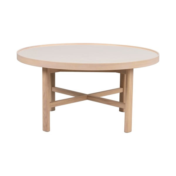 Iš keraminės plokštės apvalios formos kavos staliukas natūralios spalvos 90x90 cm Marsden – Rowico