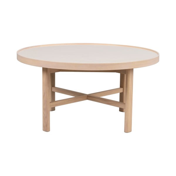 Iš keraminės plokštės apvalios formos kavos staliukas natūralios spalvos 90x90 cm Marsden – Rowico