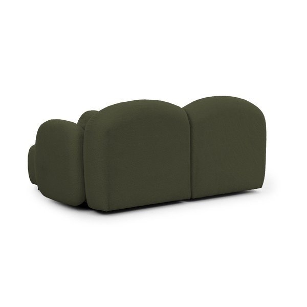 Žalios spalvos kampinė sofa iš boucle (su dešiniuoju kampu/su gultu) Orbit – Ropez-image-3