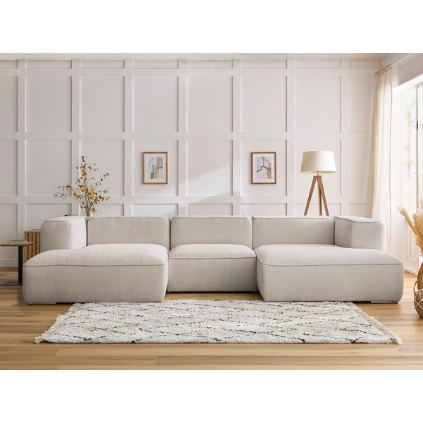 Kampinė sofa smėlio spalvos Zephyr – Bobochic Paris-image-1