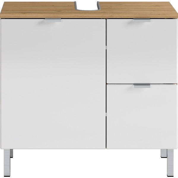 Balta spintelė po praustuvu su ąžuolo dekoru Germania Mauresa, plotis 60 cm-image-2