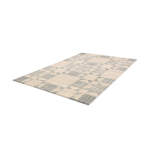 Iš vilnos kilimas smėlio spalvos 133x190 cm Frotage beige – Agnella-image-4