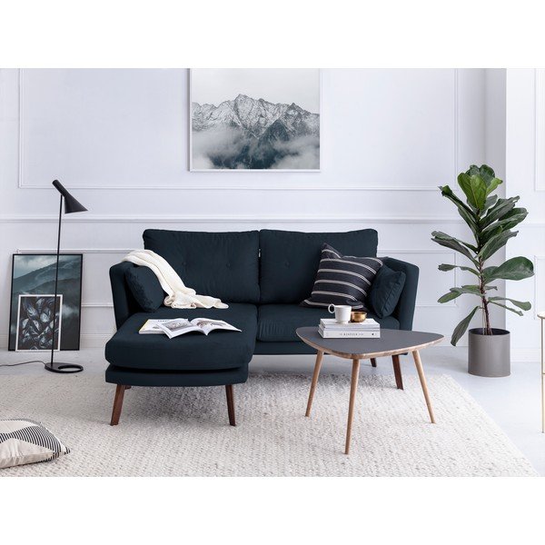 Mazzini Sofas Elena Tamsiai mėlyna trivietė sofa su kairiuoju kampiniu šezlongu-image-1