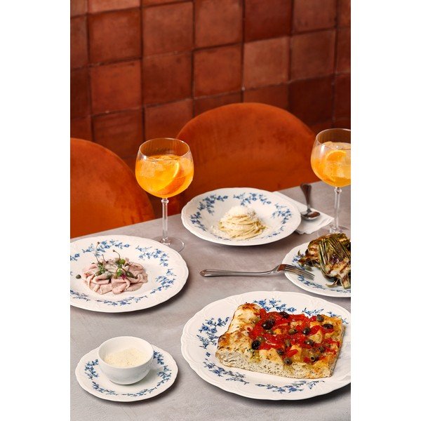 Baltos spalvos/mėlynos spalvos iš porceliano  lėkštė ø 27,5 cm Retro – BonBistro-image-2