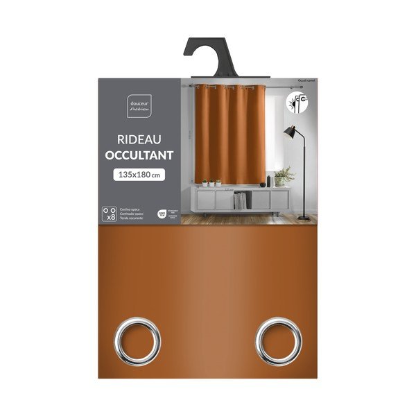 Terakotos spalvos visiškai užtemdo užuolaida 135x180 cm Occult – douceur d'intérieur-image-2