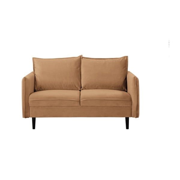 Rudos spalvos iš velveto sofa 138 cm Juli – Ropez