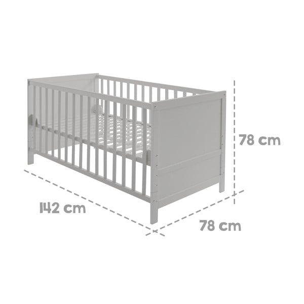 Vaikiška lovelė šviesiai pilkos spalvos 70x140 cm – Roba-image-4