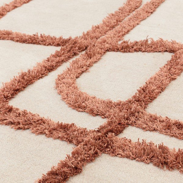 Rankų darbo iš vilnos kilimas raudonos plytų spalvos/kreminės spalvos 160x230 cm Matrix – Asiatic Carpets-image-2