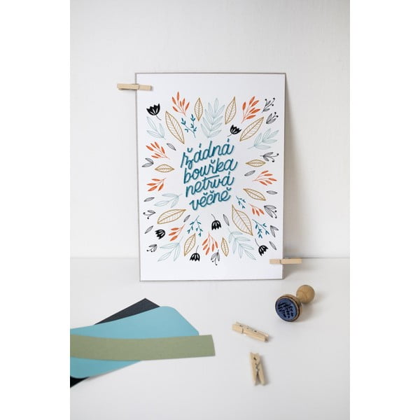 Plakatas Printintin No storm lasts forever, A4 formato-image-1