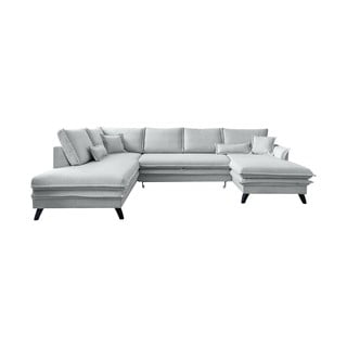 Šviesiai pilka U formos sofa-lova Miuform Charming Charlie, kairysis kampas