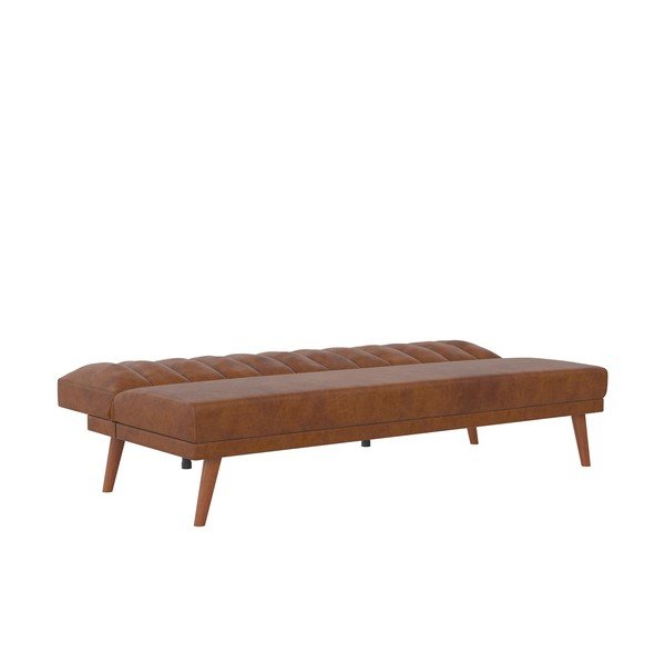 Oranžinė sofa-lova iš odos imitacijos 173 cm Brittany - Novogratz-image-3