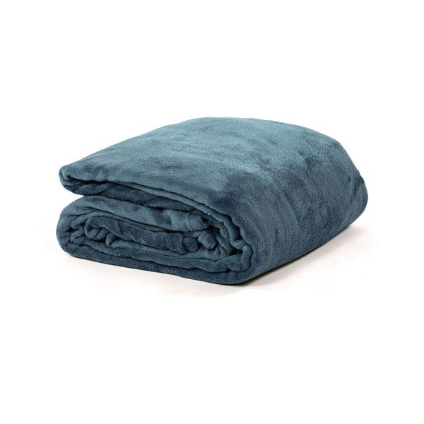 Lovatiesė mėlynos spalvos iš mikropliušo dvigulei lovai 180x220 cm Cosy – Tiseco Home Studio