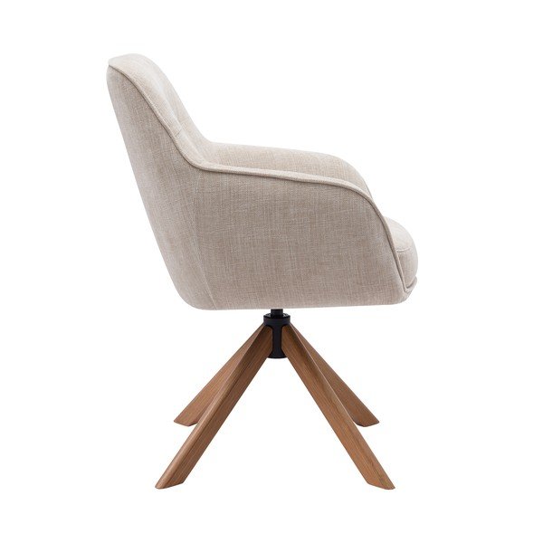 Kreminės spalvos iš audinio valgomojo kėdžių komplektas 2 vnt. Avola – Unique Furniture-image-1
