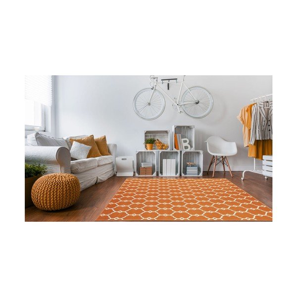 Oranžinis lauko kilimas Floorita Trellis, 133 x 190 cm-image-4