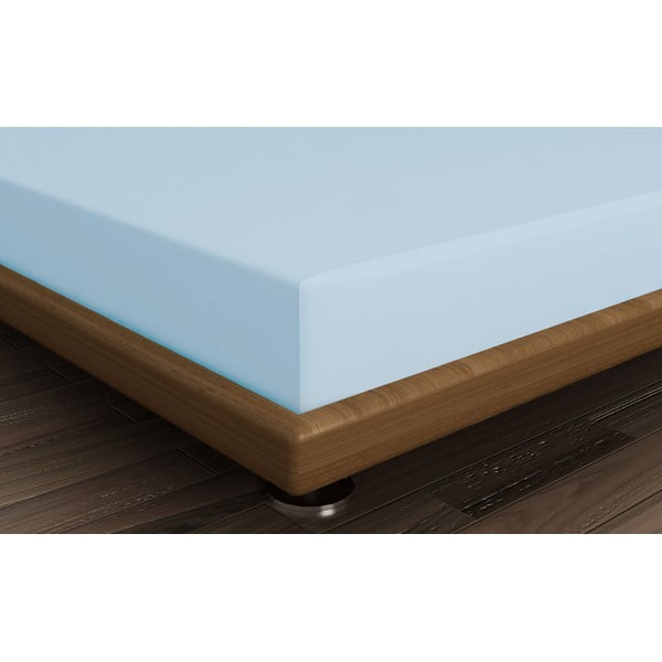 Iš medvilnės paklodė šviesiai mėlynos spalvos su guma 140x200 cm – Mijolnir-image-1