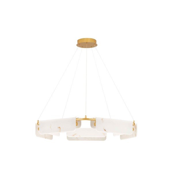 Kreminės spalvos/žalvario spalvos kabantis šviestuvas LED su marmuro dekoru su pritemdymo funkcija ø 93 cm Aider – Nova Luce