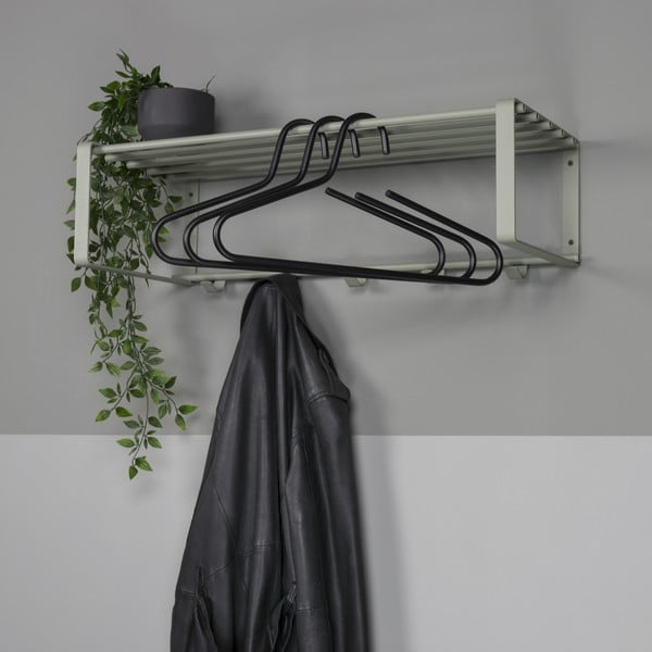 Pilkai žalios spalvos iš metalo sieninė lentyna su lentyna 70 cm Rex – Spinder Design-image-1