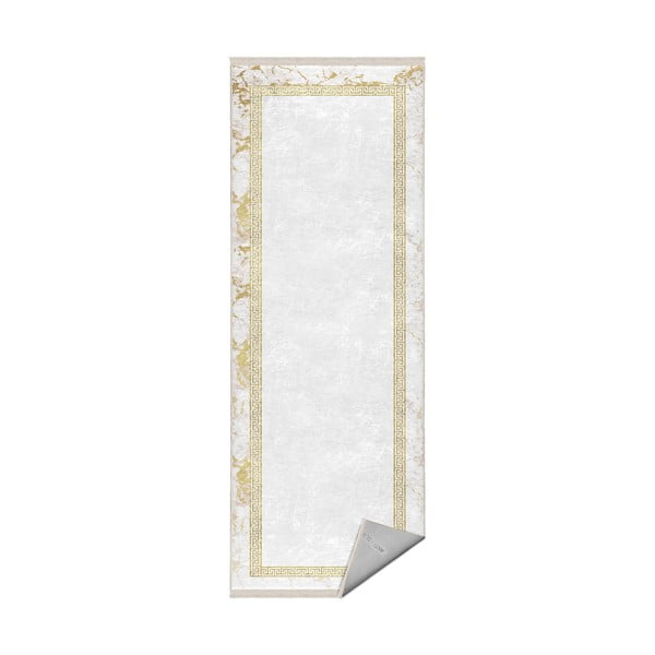 Baltos ir auksinės spalvos kiliminė danga 80x200 cm - Mila Home