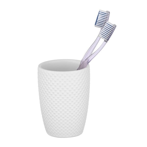 Baltas keraminis dantų šepetėlio puodelis Wenko Punto