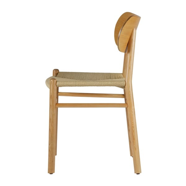 Natūralaus kaučiukmedžio valgomojo kėdė su rotango sėdyne BePureHome Jointly-image-4