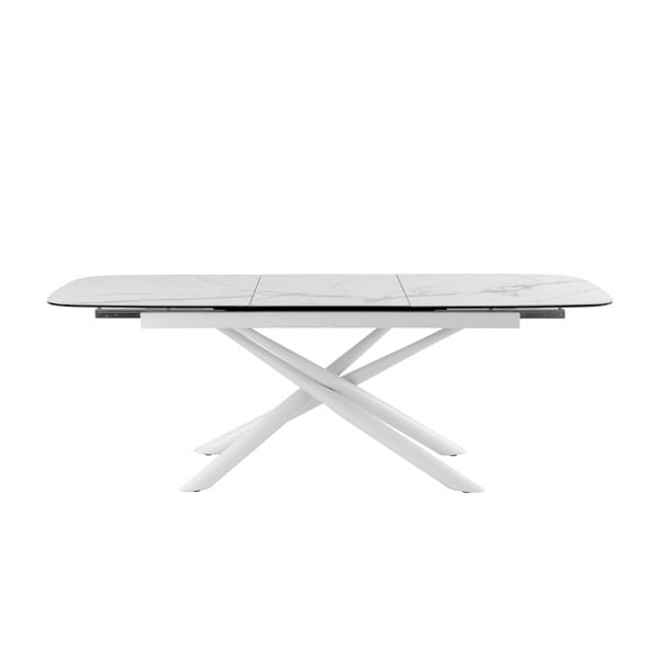 Baltos ir pilkos spalvos sulankstomas valgomojo stalas sømcasa Ness, 160 x 95 cm-image-2