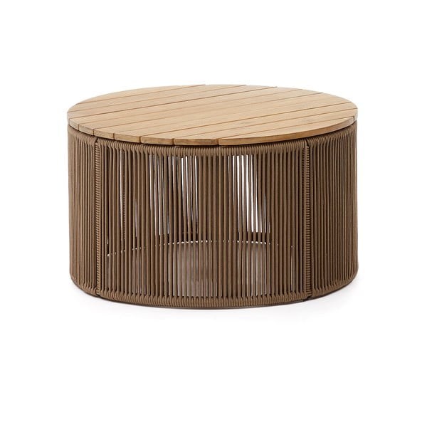Apvalios formos sodo kavos staliukas su akacijos stalviršiu ø 70 cm Dandara – Kave Home