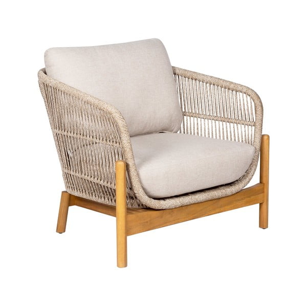 Iš akacijos masyvo sodo poilsio baldų komplektas kreminės spalvos/natūralios spalvos 4 žmonėms Terracina – House Nordic-image-2