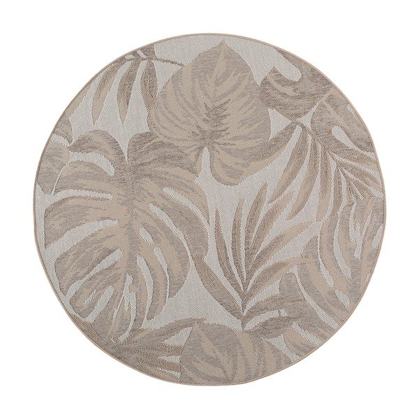 Smėlio spalvos apvalios formos lauko ir vidaus kilimas ø 120 cm Desert 1302 – Ayyildiz Carpets