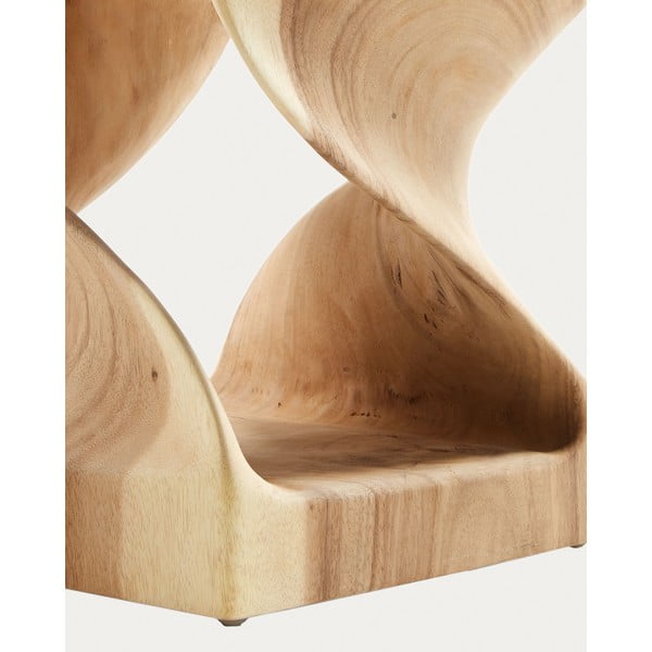 Šoninis stalas iš masyvios munggur medienos 30x30 cm Hakon – Kave Home-image-2