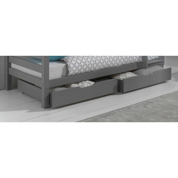 Vaikiškos lovos daiktadėžės pilkos spalvos 2 vnt. PINO – Vipack-image-1