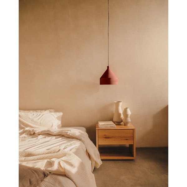 Terakotos spalvos kabantis šviestuvas ø 30 cm su metaliniu gaubtu Peralta – Kave Home-image-2