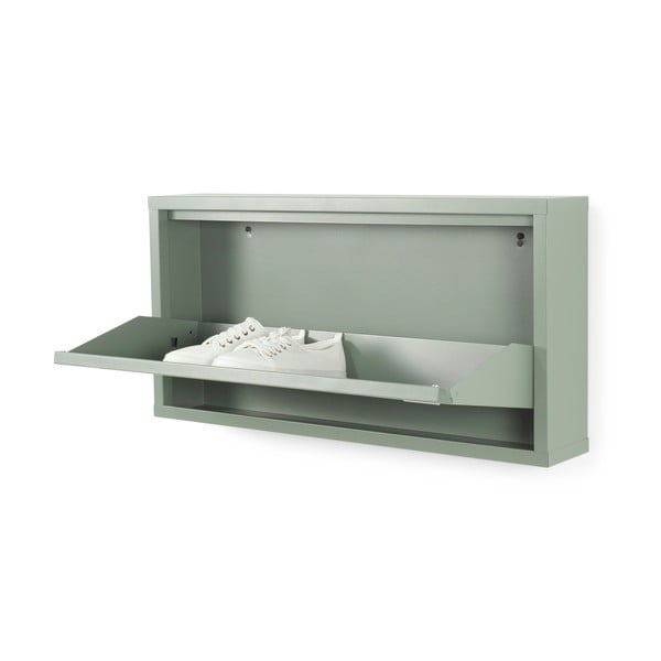 Pilkai žalios spalvos iš metalo atlenkiama spintelė batams 75x37,5x12,5 cm Billy – Spinder Design-image-2