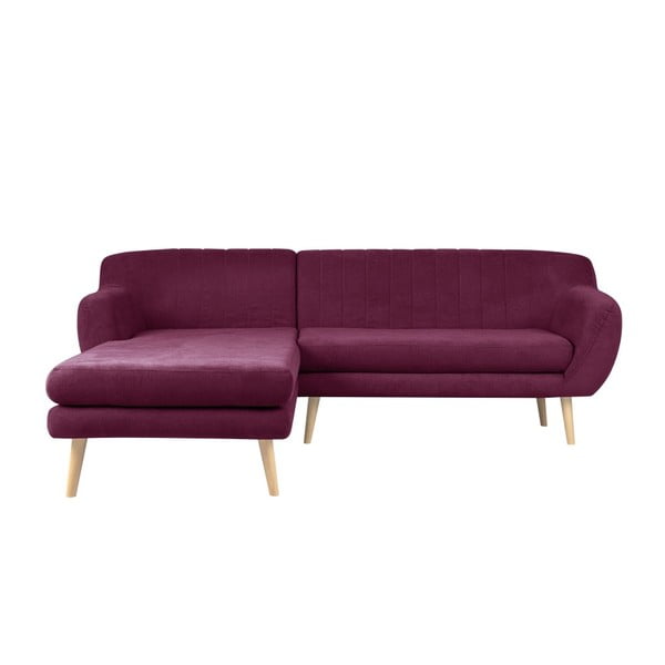 Violetinės spalvos sofa Mazzini Sofas Sardaigne, kampas kairėje