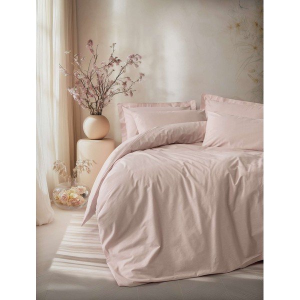 Pilkai rožinės spalvos viengulė patalynė 200x140 cm Plain  – Mijolnir-image-1