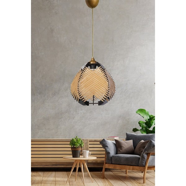Kabantis šviestuvas juodos spalvos/smėlio spalvos ø 25 cm su tekstiliniu gaubtu – Opviq lights-image-1