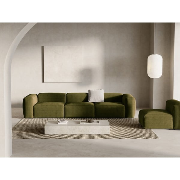 Žalios spalvos iš kordinio velveto sofa 364 cm Bergamo – Cosmopolitan Design-image-1