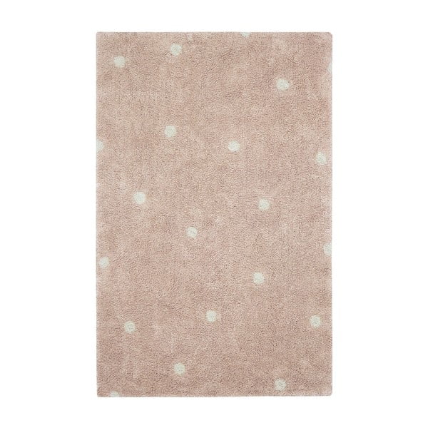 Skalbiamas/rankų darbo iš medvilnės vaikiškas kilimas šviesiai rožinės spalvos 100x150 cm Mini Dot Rose – Lorena Canals