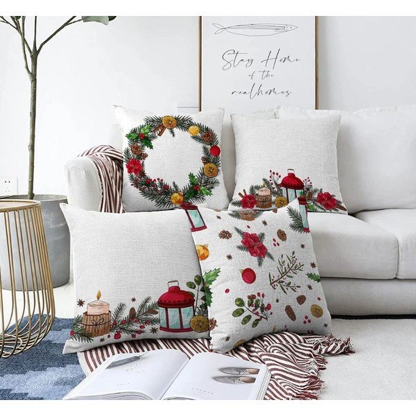 Dekoratyviniai pagalvių užvalkalai 4 vnt. su Kalėdų motyvu 43x43 cm Merry Christmas – Mila Home