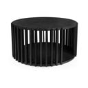 Juodos spalvos ąžuolinis kavos staliukas Woodman Drum, ø 83 cm
