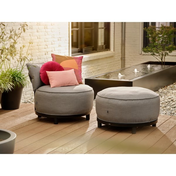 Paminkštinto audinio sodo krėslas šviesiai pilkos spalvos Emma – Hartman-image-4