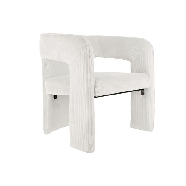 Iš kordinio velveto krėslas baltos spalvos Vigor – Leitmotiv