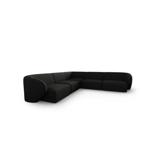 Modulinė kampinė sofa juodos spalvos Shane – Micadoni Home
