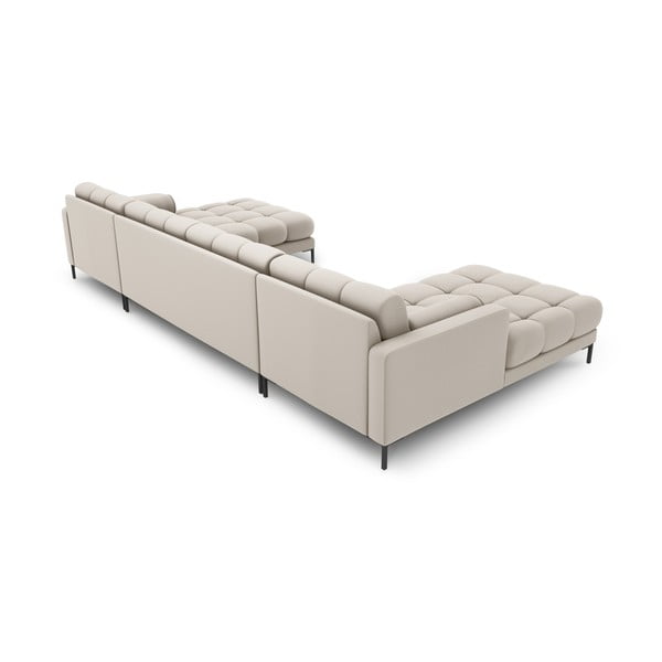Kampinė sofa smėlio spalvos („U“ formos) Bali – Cosmopolitan Design-image-4