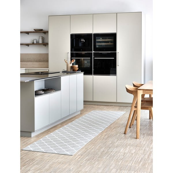 Šviesiai pilkos spalvos/kreminės spalvos lauko kilimas 70x240 cm Rex Fossil – Pappelina-image-1